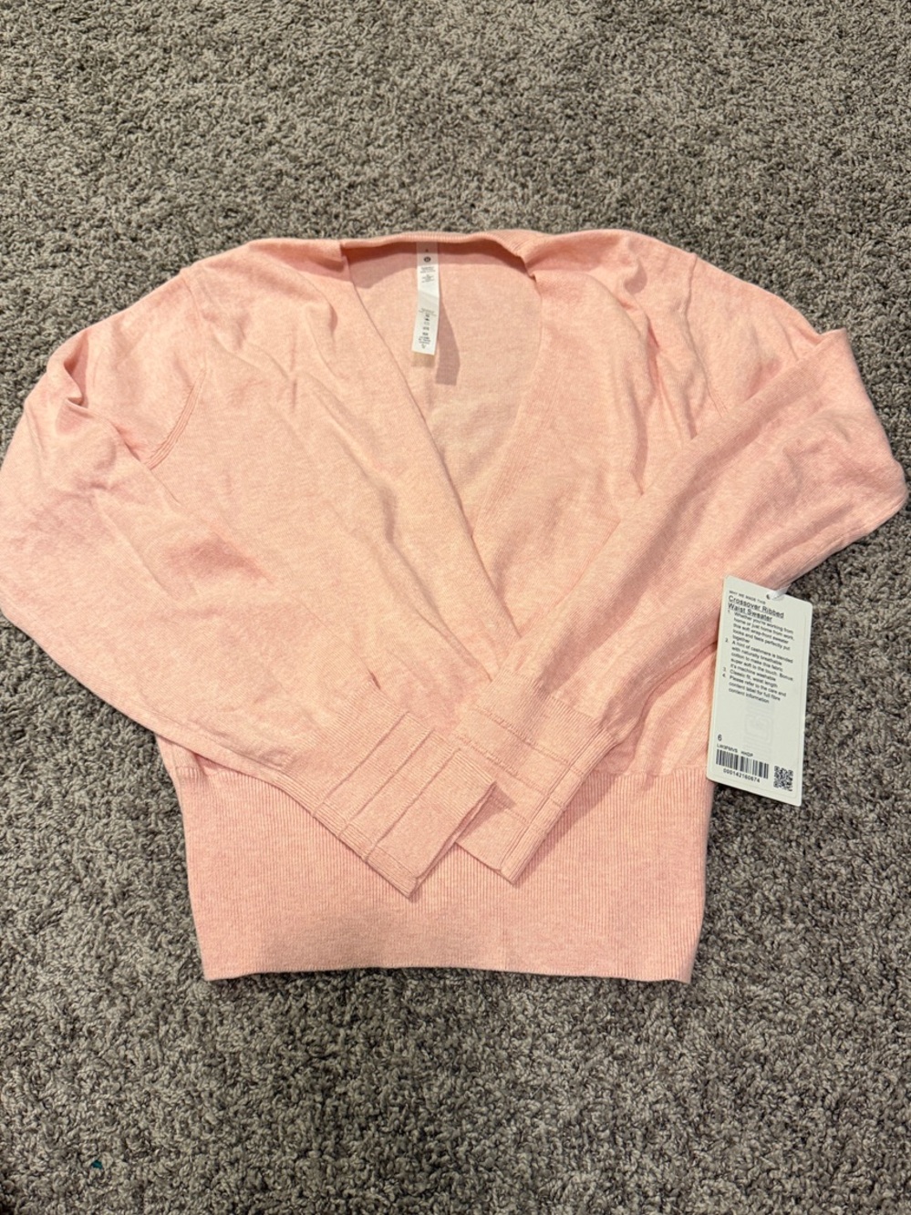 NWT Lululemon Crossover Ribbed Waist Sweater - pink